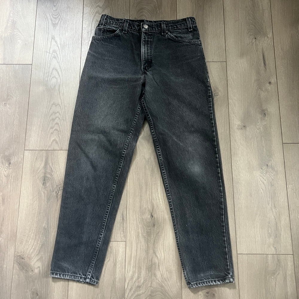 Vintage Orange Tab Levis Mens W 33 L 32‎ Black Straight Leg
